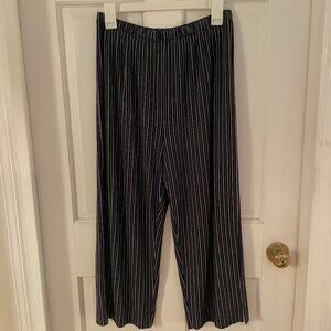 Chicos Navy and White Striped Capri Pants